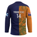 Australia and Scotland Rugby Custom Hockey Jersey Wallabies Scottish Thistle Together