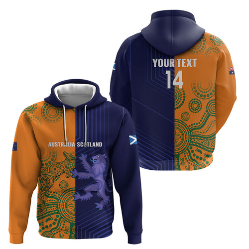 Australia and Scotland Rugby Custom Hoodie Wallabies Scottish Thistle Together