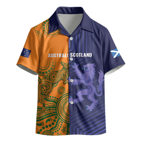 Australia and Scotland Rugby Custom Kid Hawaiian Shirt Wallabies Scottish Thistle Together