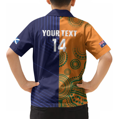 Australia and Scotland Rugby Custom Kid Hawaiian Shirt Wallabies Scottish Thistle Together
