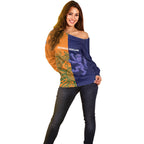 Australia and Scotland Rugby Custom Off Shoulder Sweater Wallabies Scottish Thistle Together
