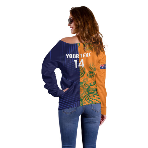 Australia and Scotland Rugby Custom Off Shoulder Sweater Wallabies Scottish Thistle Together