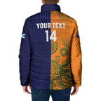 Australia and Scotland Rugby Custom Padded Jacket Wallabies Scottish Thistle Together