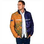 Australia and Scotland Rugby Custom Padded Jacket Wallabies Scottish Thistle Together