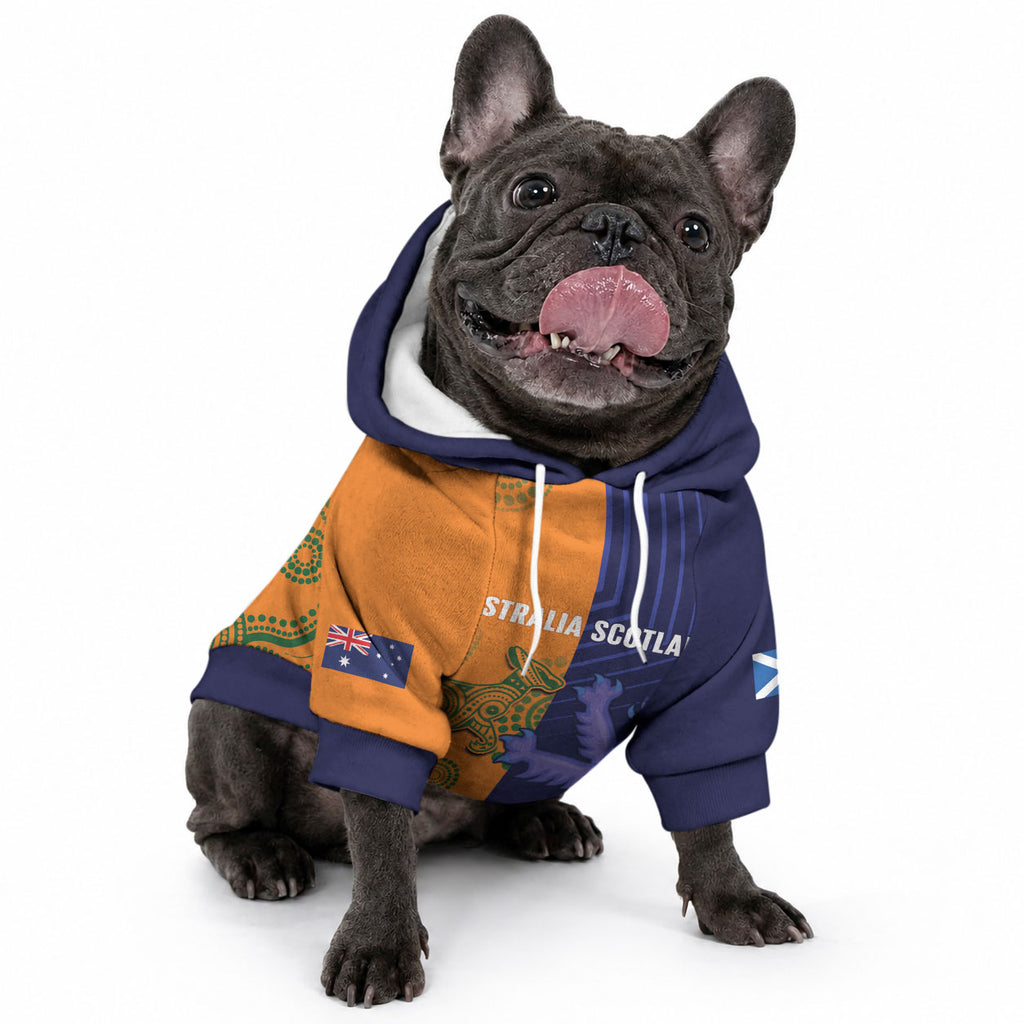 Australia and Scotland Rugby Custom Pet Hoodie Wallabies Scottish Thistle Together