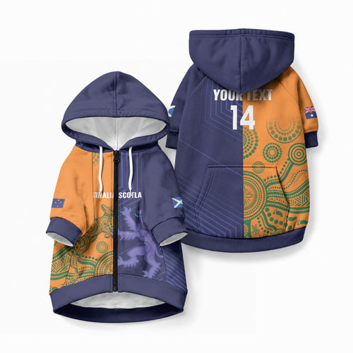 Australia and Scotland Rugby Custom Pet Hoodie Wallabies Scottish Thistle Together