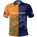 Australia and Scotland Rugby Custom Polo Shirt Wallabies Scottish Thistle Together