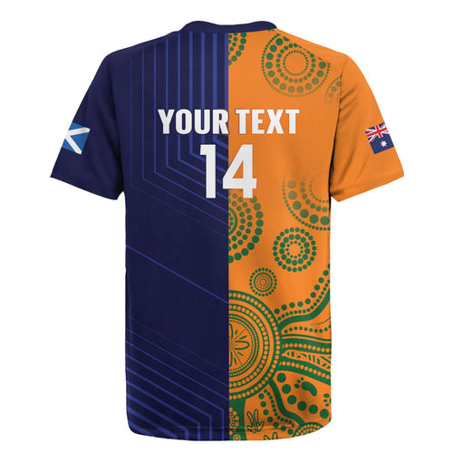 Australia and Scotland Rugby Custom Rugby Jersey Wallabies Scottish Thistle Together