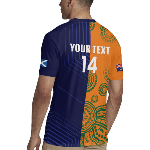 Australia and Scotland Rugby Custom Rugby Jersey Wallabies Scottish Thistle Together