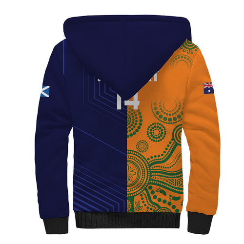 Australia and Scotland Rugby Custom Sherpa Hoodie Wallabies Scottish Thistle Together
