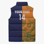 Australia and Scotland Rugby Custom Sleeveless Puffer Jacket Wallabies Scottish Thistle Together