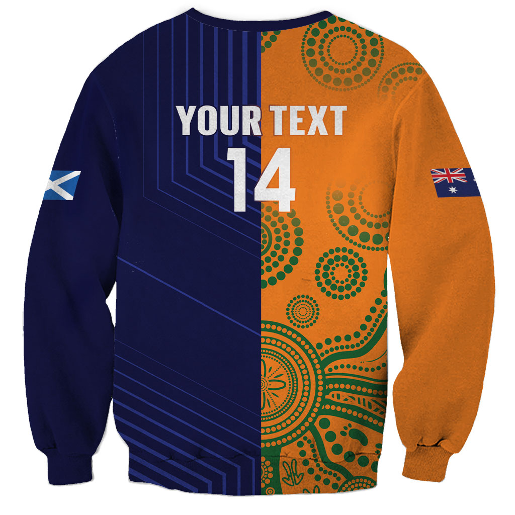Australia and Scotland Rugby Custom Sweatshirt Wallabies Scottish Thistle Together