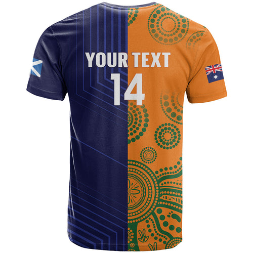 Australia and Scotland Rugby Custom T Shirt Wallabies Scottish Thistle Together