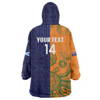 Australia and Scotland Rugby Custom Wearable Blanket Hoodie Wallabies Scottish Thistle Together