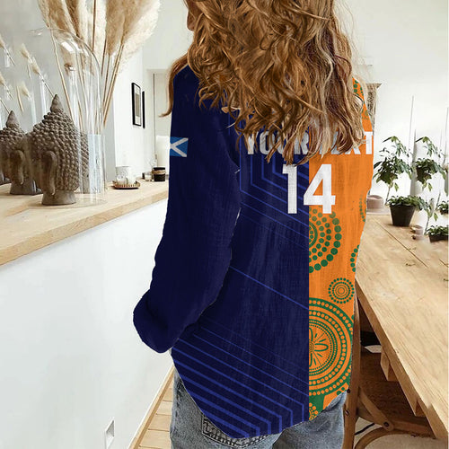 Australia and Scotland Rugby Custom Women Casual Shirt Wallabies Scottish Thistle Together