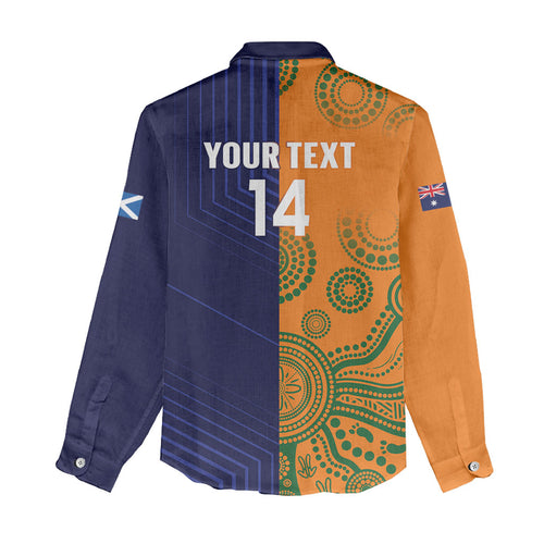 Australia and Scotland Rugby Custom Women Casual Shirt Wallabies Scottish Thistle Together