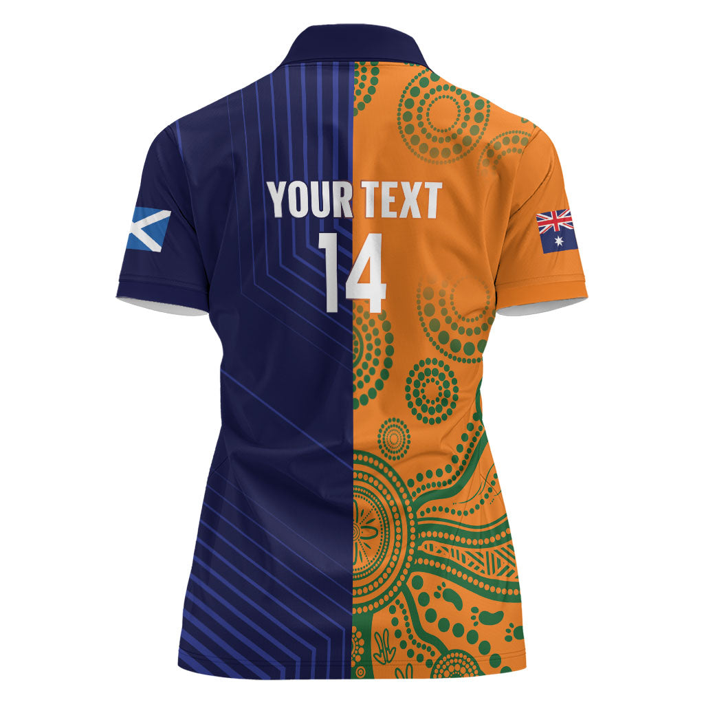 Australia and Scotland Rugby Custom Women Polo Shirt Wallabies Scottish Thistle Together