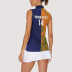 Australia and Scotland Rugby Custom Women Sleeveless Polo Shirt Wallabies Scottish Thistle Together