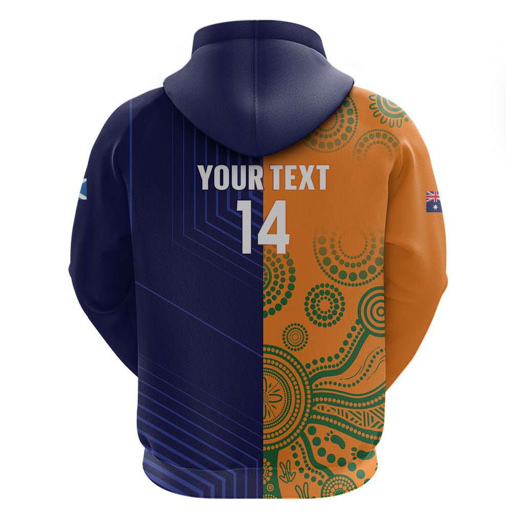 Australia and Scotland Rugby Custom Zip Hoodie Wallabies Scottish Thistle Together