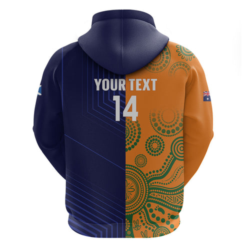 Australia and Scotland Rugby Custom Zip Hoodie Wallabies Scottish Thistle Together