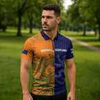 Australia and Scotland Rugby Custom Zipper Polo Shirt Wallabies Scottish Thistle Together