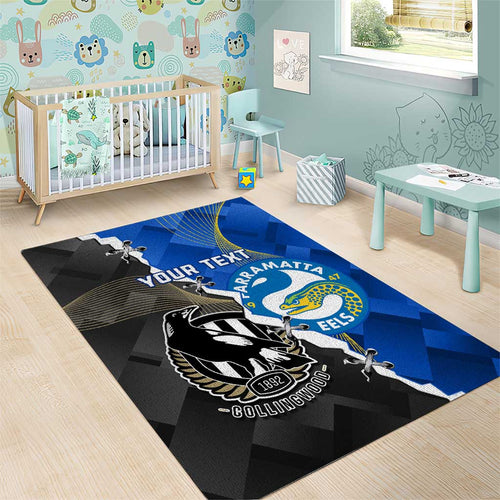Custom Magpies Football And Eels Rugby Area Rug Dynamic Style