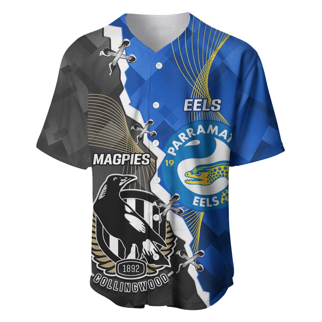 Custom Magpies Football And Eels Rugby Baseball Jersey Dynamic Style