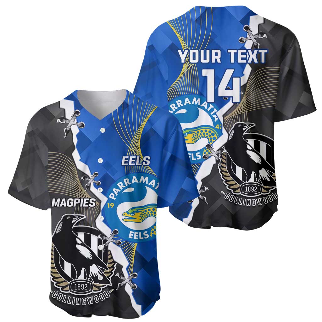 Custom Magpies Football And Eels Rugby Baseball Jersey Dynamic Style
