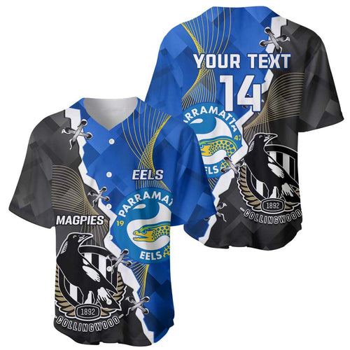 Custom Magpies Football And Eels Rugby Baseball Jersey Dynamic Style