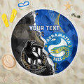Custom Magpies Football And Eels Rugby Beach Blanket Dynamic Style