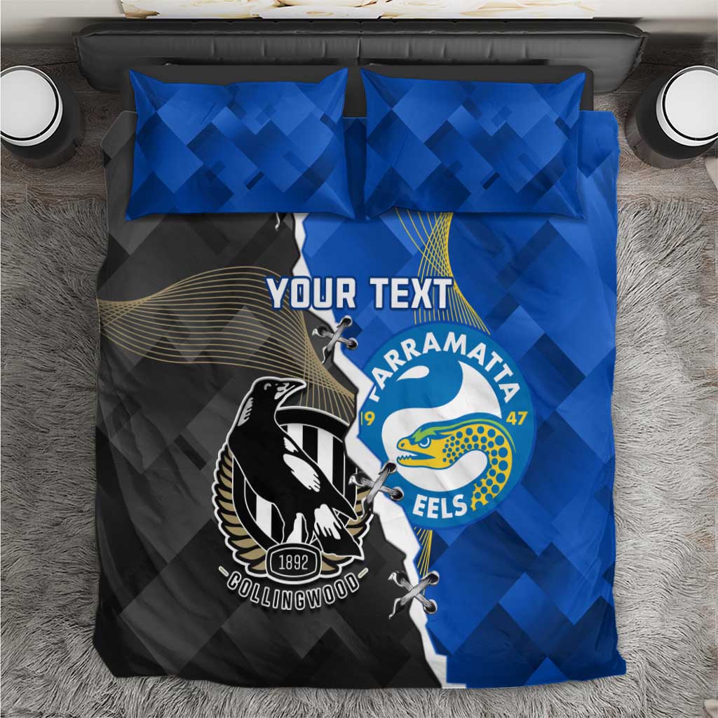 Custom Magpies Football And Eels Rugby Bedding Set Dynamic Style