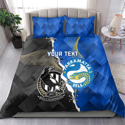 Custom Magpies Football And Eels Rugby Bedding Set Dynamic Style
