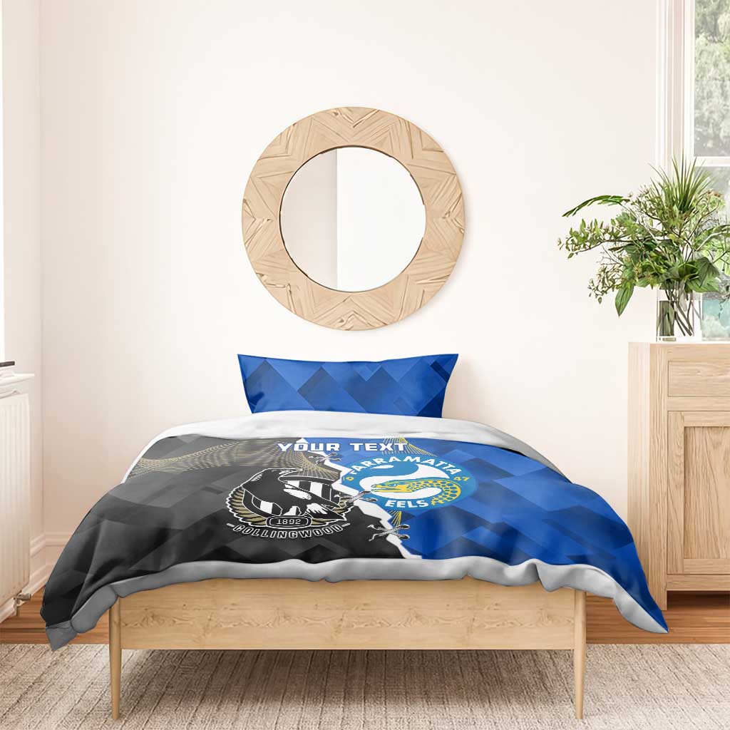 Custom Magpies Football And Eels Rugby Bedding Set Dynamic Style