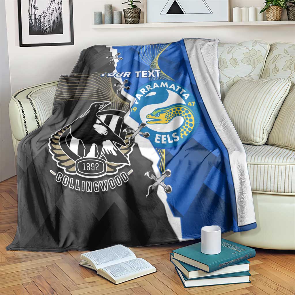 Custom Magpies Football And Eels Rugby Blanket Dynamic Style