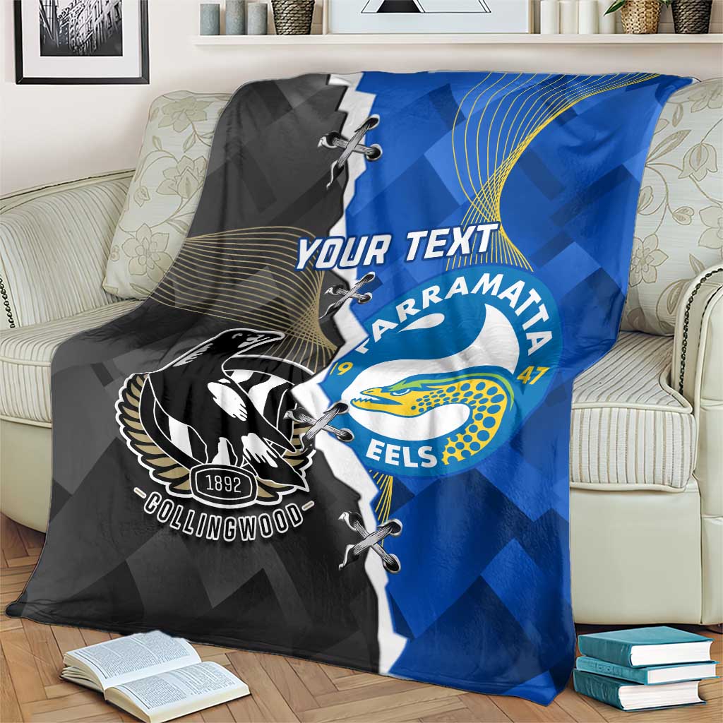Custom Magpies Football And Eels Rugby Blanket Dynamic Style