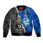 Custom Magpies Football And Eels Rugby Bomber Jacket Dynamic Style