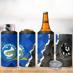 Custom Magpies Football And Eels Rugby 4 in 1 Can Cooler Tumbler Dynamic Style