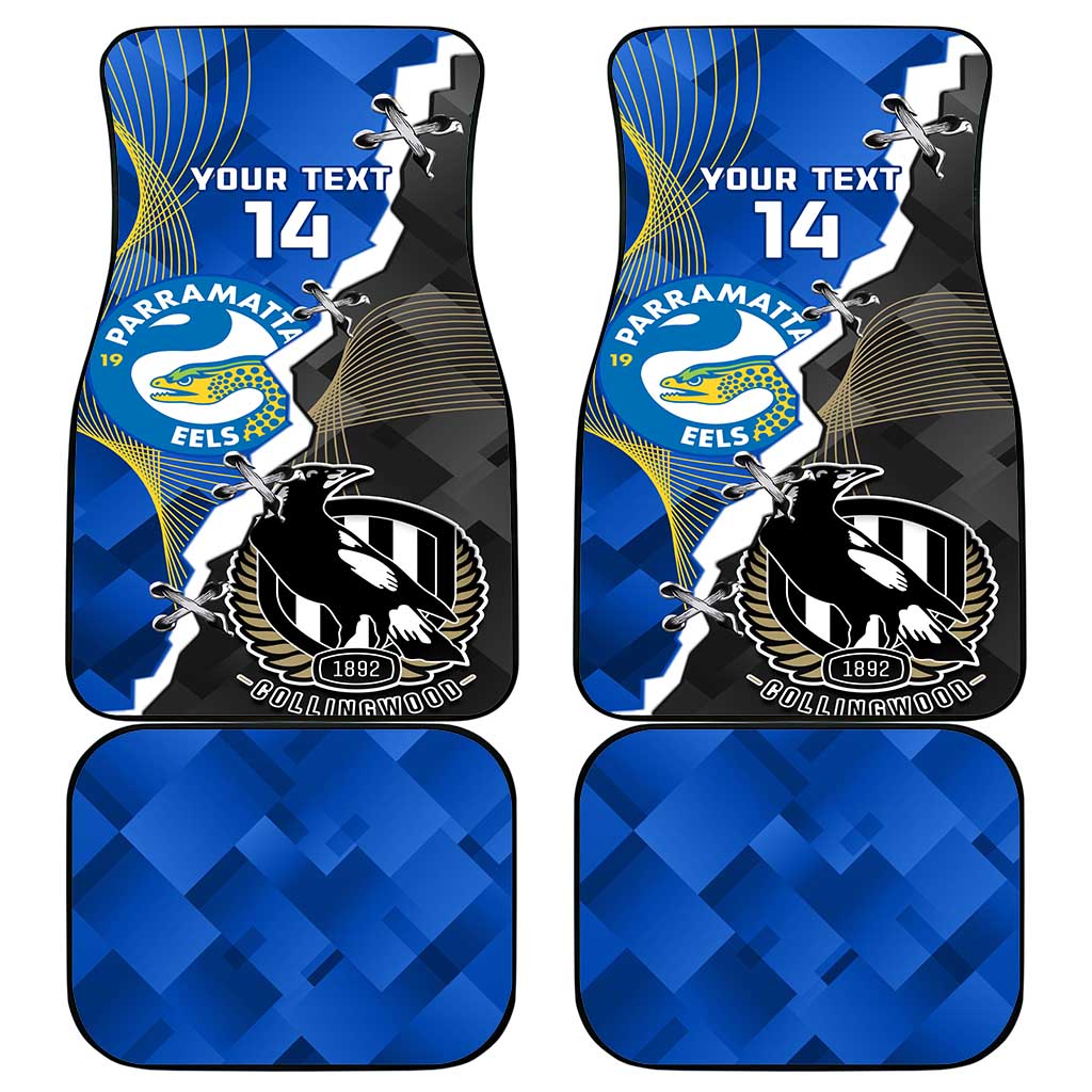 Custom Magpies Football And Eels Rugby Car Mats Dynamic Style