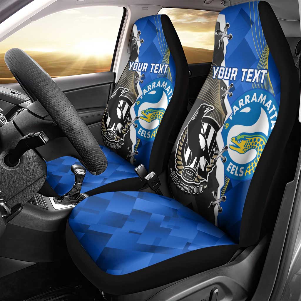 Custom Magpies Football And Eels Rugby Car Seat Cover Dynamic Style