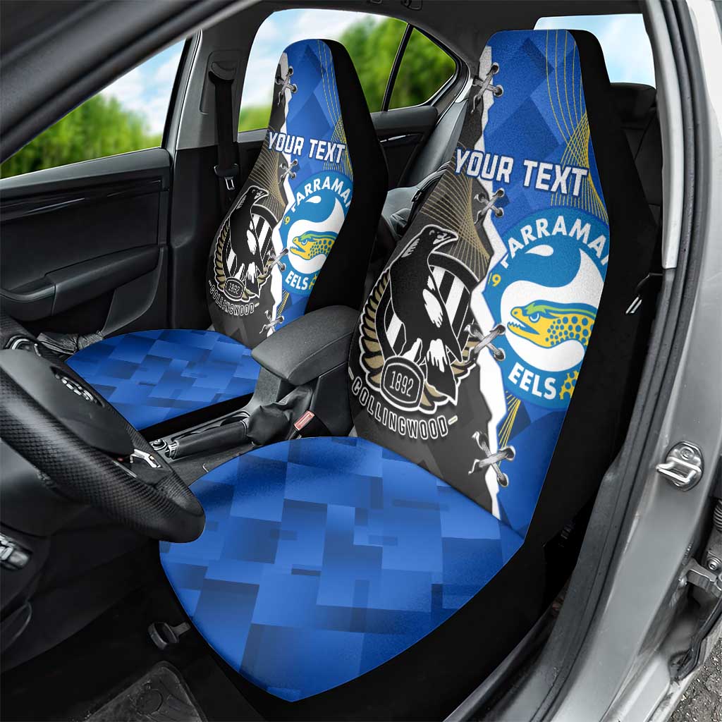 Custom Magpies Football And Eels Rugby Car Seat Cover Dynamic Style
