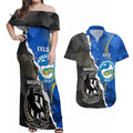 Custom Magpies Football And Eels Rugby Couples Matching Off Shoulder Maxi Dress and Hawaiian Shirt Dynamic Style