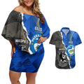 Custom Magpies Football And Eels Rugby Couples Matching Off Shoulder Short Dress and Hawaiian Shirt Dynamic Style