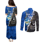 Custom Magpies Football And Eels Rugby Couples Matching Puletasi and Long Sleeve Button Shirt Dynamic Style