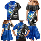 Custom Magpies Football And Eels Rugby Family Matching Mermaid Dress and Hawaiian Shirt Dynamic Style