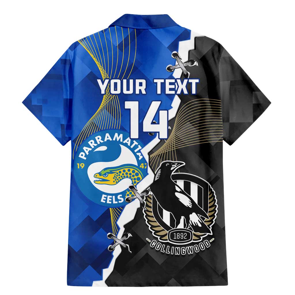 Custom Magpies Football And Eels Rugby Family Matching Mermaid Dress and Hawaiian Shirt Dynamic Style