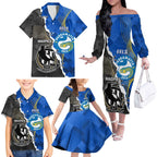 Custom Magpies Football And Eels Rugby Family Matching Off The Shoulder Long Sleeve Dress and Hawaiian Shirt Dynamic Style