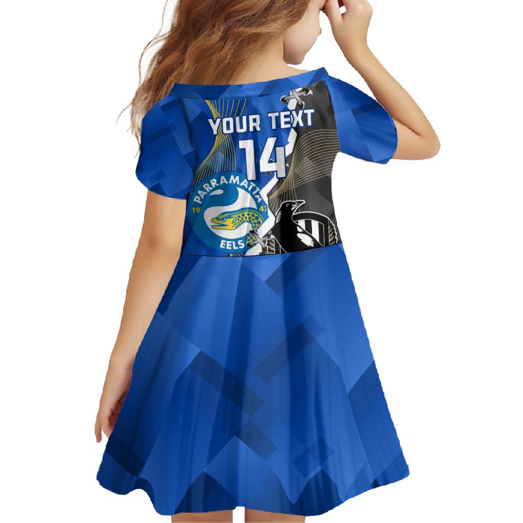 Custom Magpies Football And Eels Rugby Family Matching Off Shoulder Maxi Dress and Hawaiian Shirt Dynamic Style