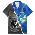 Custom Magpies Football And Eels Rugby Family Matching Puletasi and Hawaiian Shirt Dynamic Style