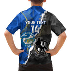 Custom Magpies Football And Eels Rugby Family Matching Short Sleeve Bodycon Dress and Hawaiian Shirt Dynamic Style