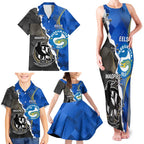 Custom Magpies Football And Eels Rugby Family Matching Tank Maxi Dress and Hawaiian Shirt Dynamic Style